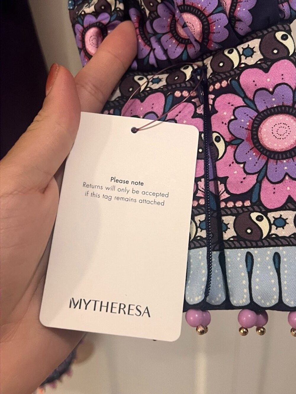 Zimmermann Dark Purple Dress with Pink Floral Design - Picture 5 of 13